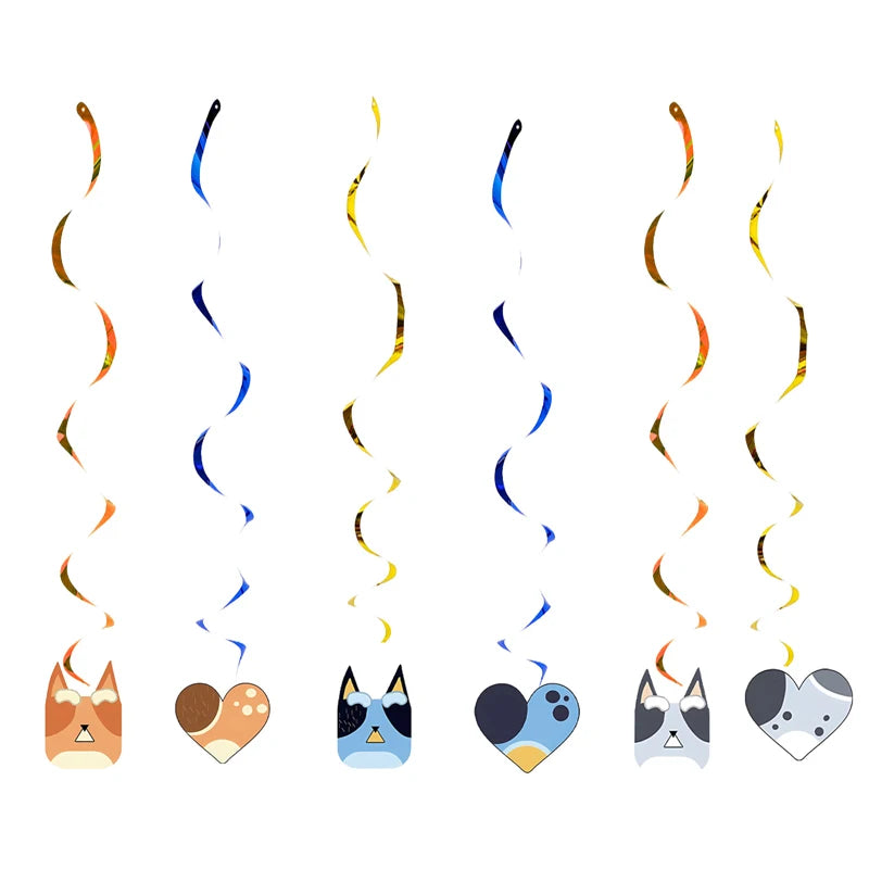 kit decoration anniversaire chien bleu assiettes gobelets serviettes guirlande support cupcake decor animaux
