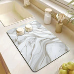 tapis cuisine moderne blanc gris marbre antidérapant rapide élégant 20cm 30cm 40cm 60cm