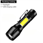 lampe poche led rechargeable zoom écran numérique 15w 100mètres noir texturé moderne