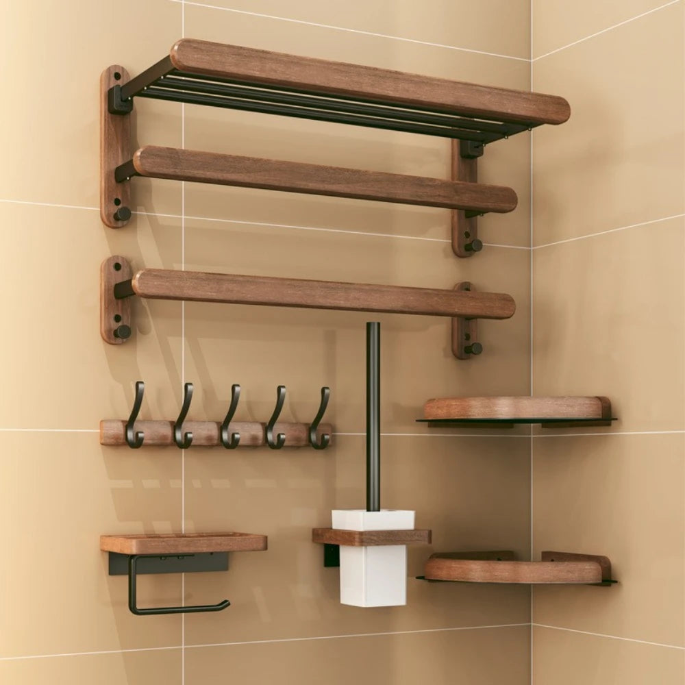 Porte-serviettes en bois massif style nordique blanc