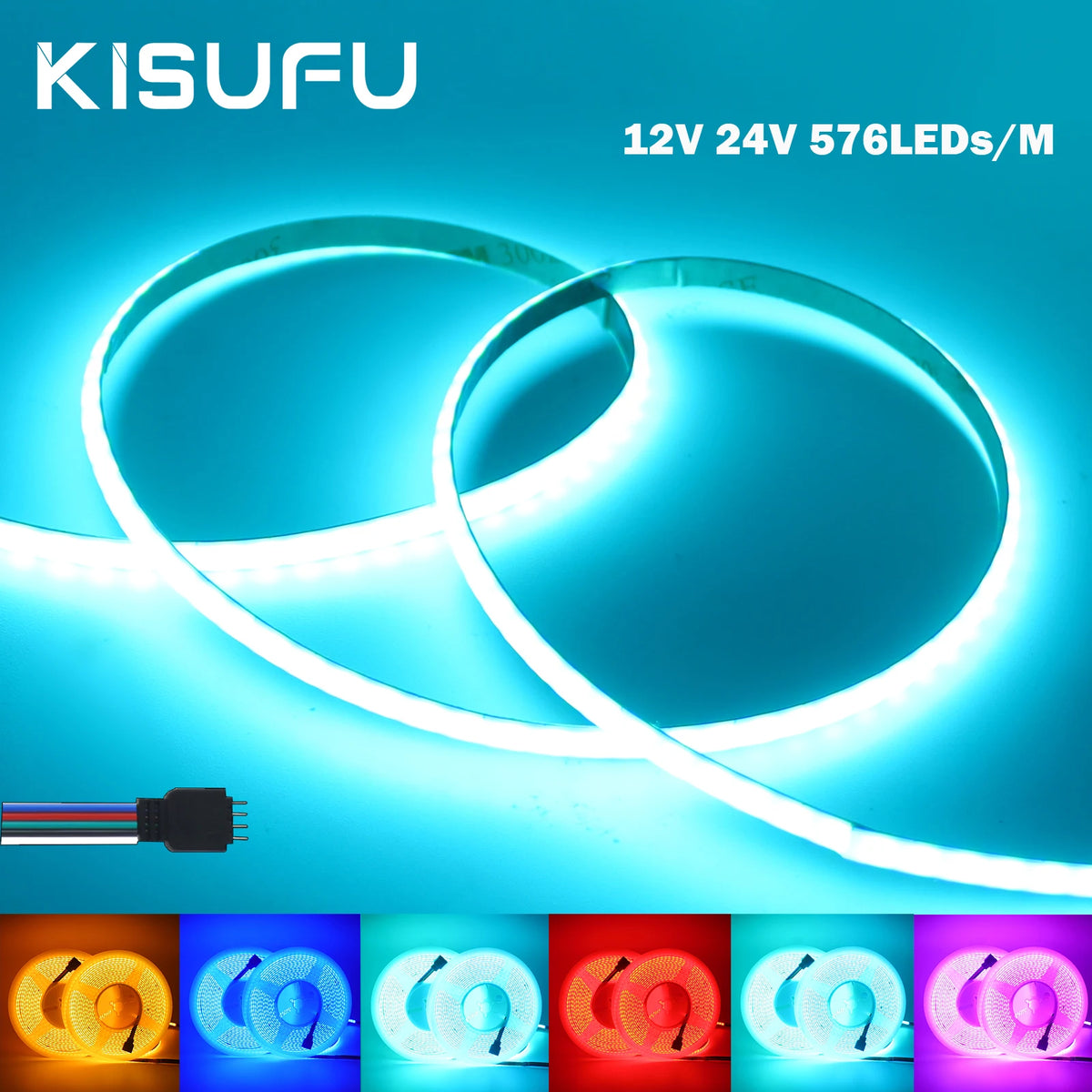ruban led rgb cob flexible blanc adhésif éclairage linéaire décoration intérieur moderne linéaire