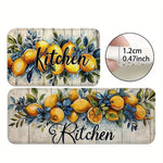 tapis cuisine antidérapant citron feuilles kitchen extérieur polyester rustique vintage