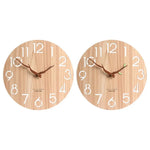 horloge murale moderne numérique bois grainé sans feuilles chambre salon
