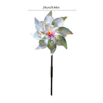 moulin vent multicolore brillant moderne décoration jardin protection oiseaux piquet facile
