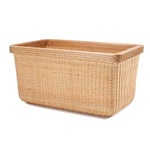 panier rotin tressé beige clair salon cuisine rangement naturel traditionnel respectueux environnement couvercle organisateur