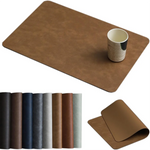 tapis table rectangulaire simili cuir marron clair moderne cuisine décoration