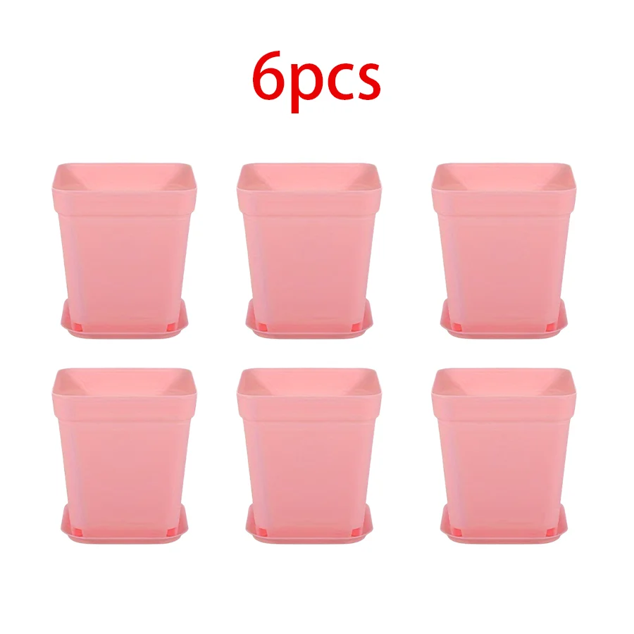 pots fleurs carrés multicolores plastique violet bleu jaune vert moderne adhésif 7cm 8cm 5cm