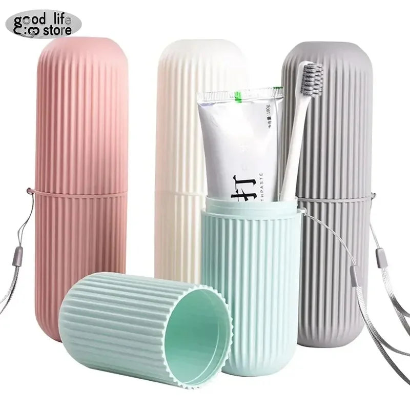 organisateur brosse dents portable rose blanc gris vert rayé moderne imperméable eco friendly PVC