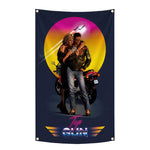 bannière top gun logo étoile danger zone epic version avions explosion vintage