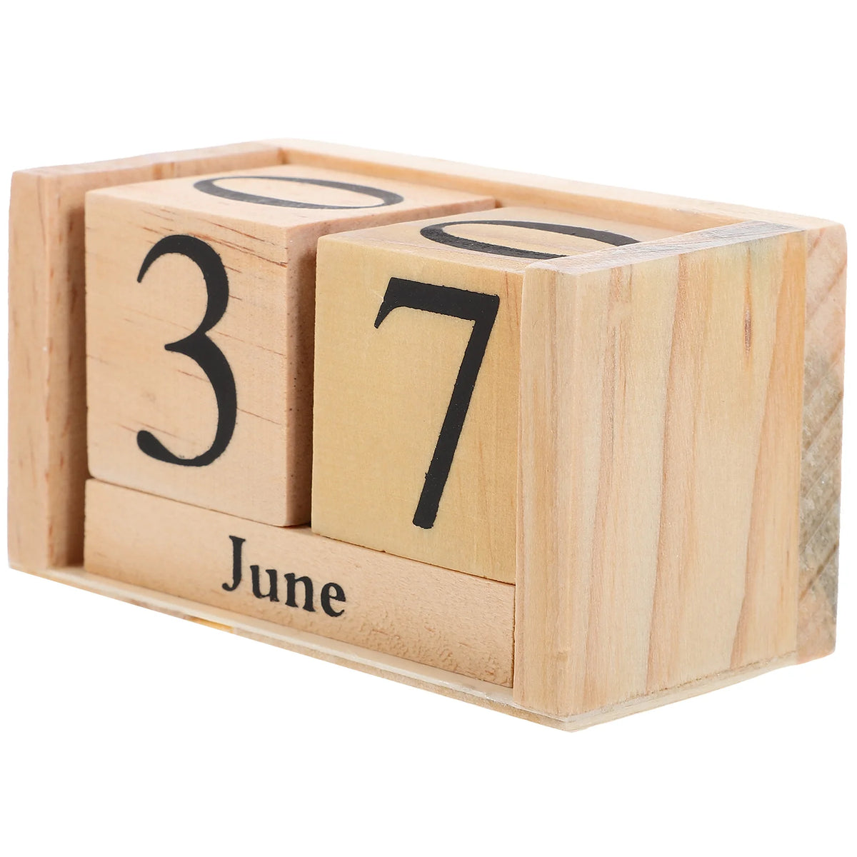 calendrier bois naturel clair grain minimaliste chiffres mois année