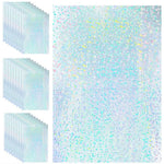 autocollants holographiques papier bleu argent brillants motifs géométriques modernes 10 feuilles