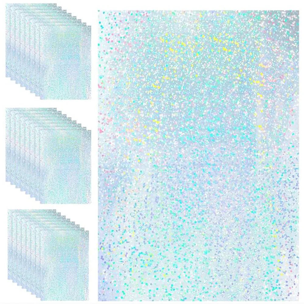 autocollants holographiques papier bleu argent brillants motifs géométriques modernes 10 feuilles