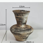 vases marron gris blanc texture marbrée artisanal rustique vase table nouveau classique post moderne