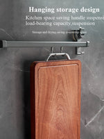 planches découpe ébène antibactérienne respectueux environnement surface lisse poignée métal système suspension moderne minimaliste