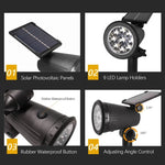projecteur solaire led rgb waterproof ip65 moderne noir abs lumières ajustableextérieur