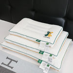 oreiller coton blanc patchwork bordure verte orange anti apnée anti ronflement therapy refroidissement 40x60cm