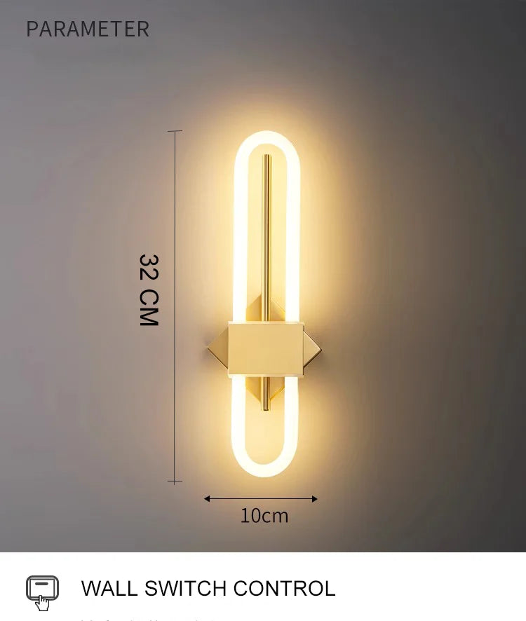 lampe murale moderne blanc or electroplating texture base carrée contemporaine deux sources led 2.5g