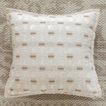 housse coussin rectangle 35x90cm boho chic motif rayures beige tassel opacité