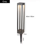 lampe extérieure led moderne noir gris rayures verticales ip65 12x12cm 60cm 40cm