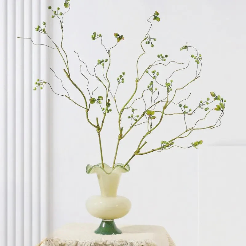 bouquet artificiel feuilles baies branches naturel intérieur décoration maison vert orange bleu beige