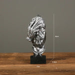 décoration intérieure sculpture résine blanc argent or contemporaine détails sculpturaux base plate maison salon
