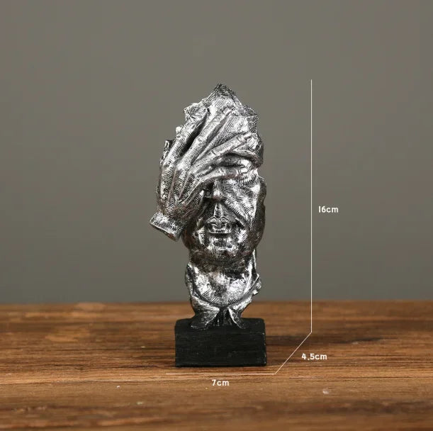 décoration intérieure sculpture résine blanc argent or contemporaine détails sculpturaux base plate maison salon