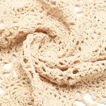 serviette table coton beige clair crochetée motifs floraux traditionnelle artisanale 40cm