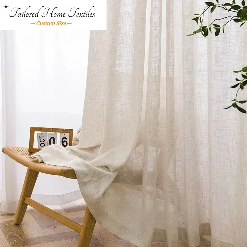 rideau moderne beige finement tissé opacité légère fenêtre française polyester grommet top adaptable