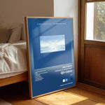 affiche Dire Straits Communique moderne bleu blanc gris clair photo objet circulaire aiguilles fond