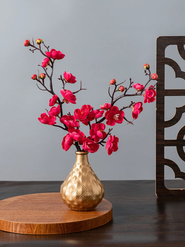 bouquet artificiel fleurs jaune rouge rose blanc branches noires vase blanc décoration intérieureextérieur