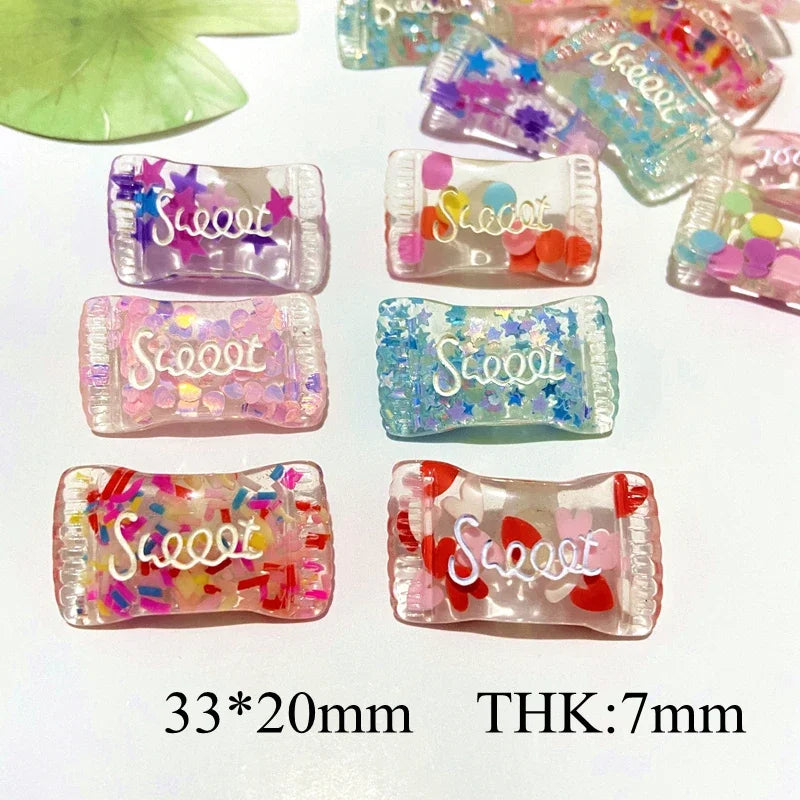 magnets réfrigérateur transparents coeurs étoiles sweet résine boîte bonbons décorative enfantine party stickers