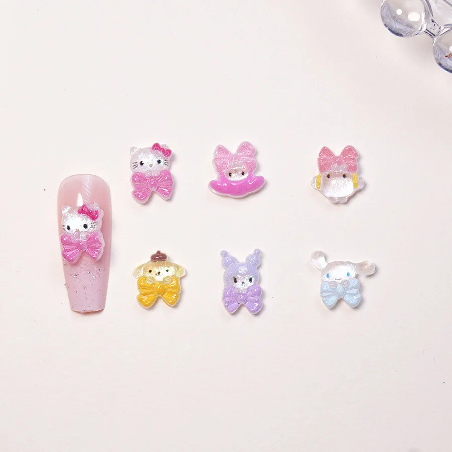 mini breloques résine hello kitty pomponpurin figurines décoratives personnages mignons rubans scrapbooking artisanal DIY