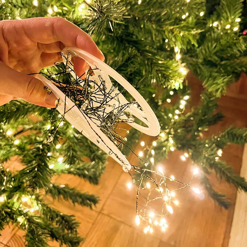 guirlande lumineuse 75m 2000leds étoiles branches moderne blanc doré halloween mariage noël télécommande clips