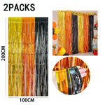 rideau franges métalliques couleurs vives mariage anniversaire décoration festive adhésif pack deux