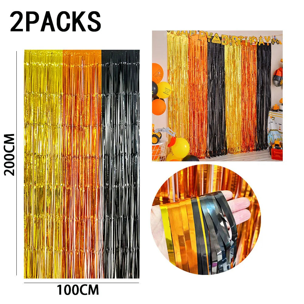 rideau franges métalliques couleurs vives mariage anniversaire décoration festive adhésif pack deux