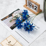 bouquet artificiel fleurs soie bleu blanc rouge jaune moderne minimaliste décoration intérieure mariage anniversaire