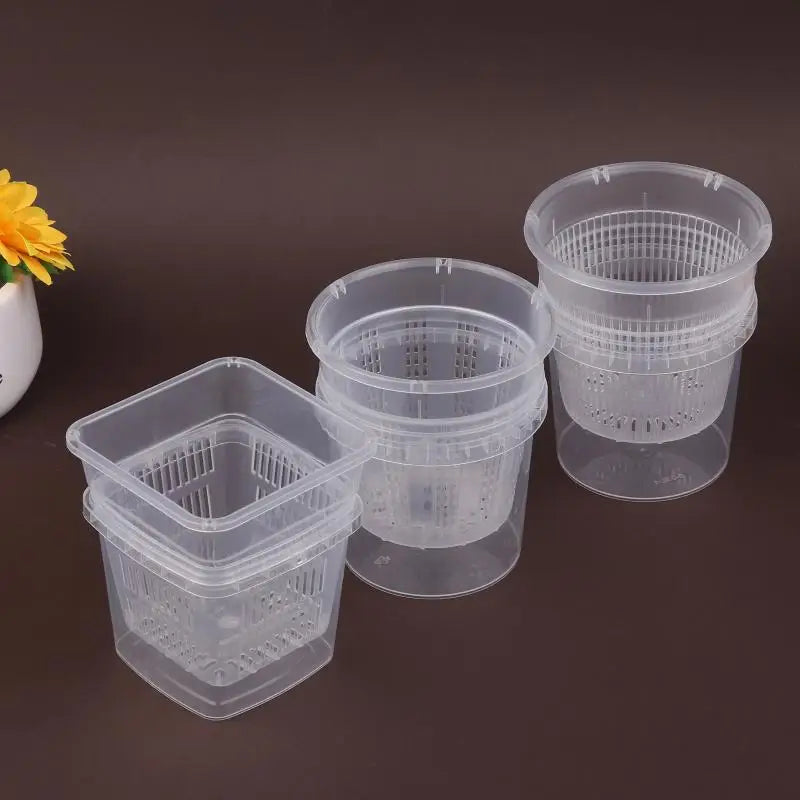 pots plante transparents modernes grille drainage auto absorption d'eau 10cm 12cm 15cm