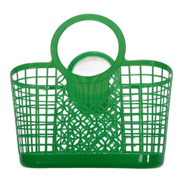 panier maille bleu vert moderne rangement jouets accessoires salle bain empilable plastique rouge jaune