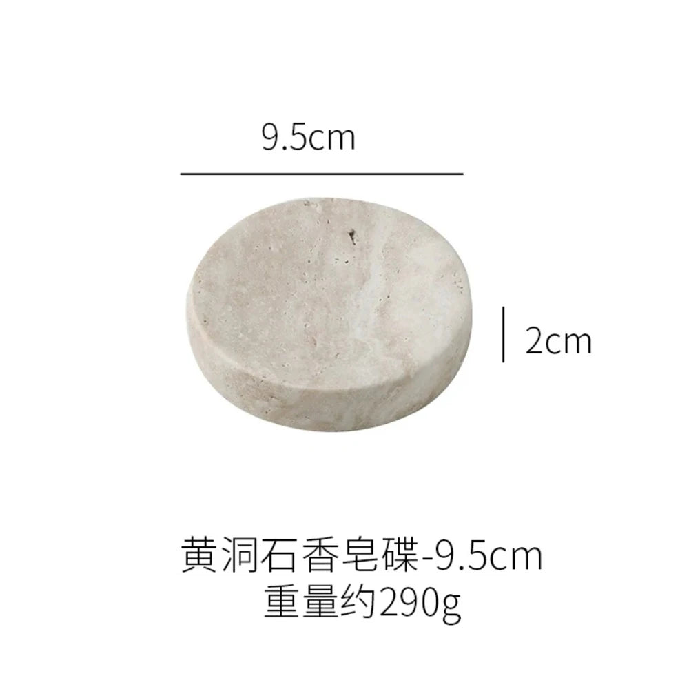 ensemble salle bain moderne pierre marbrée distribiteur savon porte brosse dents plateau carré beige
