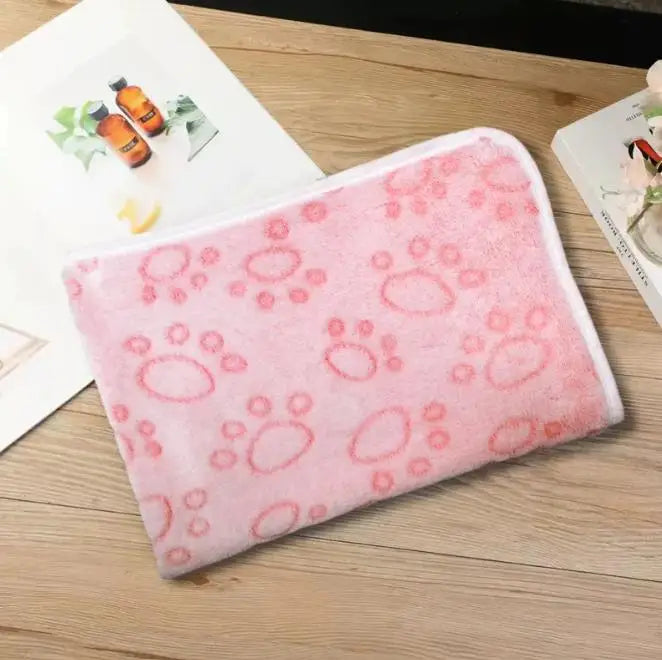 couverture animaux compagnie gris clair imprimé pattes animaux douce doublée taille