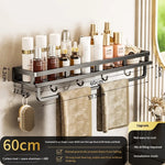 étagère murale aluminium perforée noire adhésive salle bain moderne organisateur suspendu toiletterie support