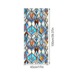 film vitrail adhésif art déco motifs floraux géométriques couleurs vives opaques fenêtre