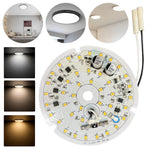 Kit luminaires LED ventilateur moderne blanc circulaire 18W opaquet vis fixation