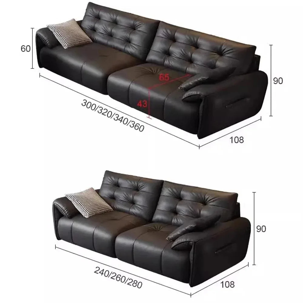 canapé d'angle noir simili cuir boutons moderne salon orienté gauche