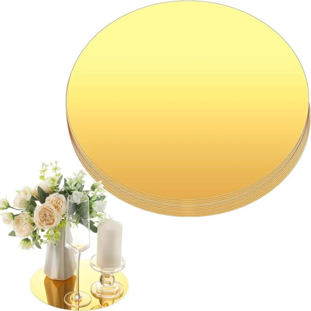 miroir acrylique moderne transparent 25cm 12 pièces set décoration table événement