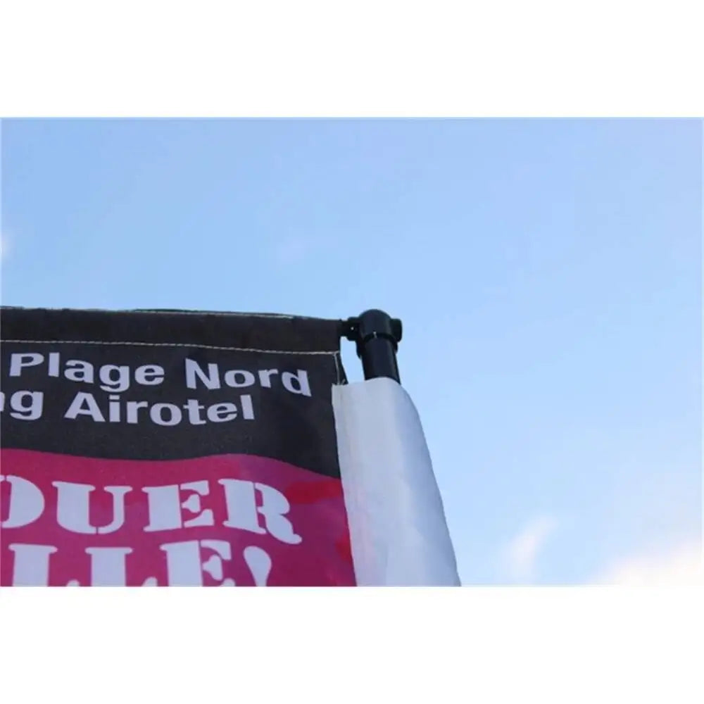 bannière publicitaire moderne clips poignées graphique imprimée noir rouge jaune