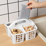 panier rangement multifonction plastique gris blanc ajouré moderne utilitaire épices savons outils nettoyage