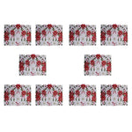 ruban decoratif noel brode fleurs poinsettia houx dorures classique blanc rouge vert festive