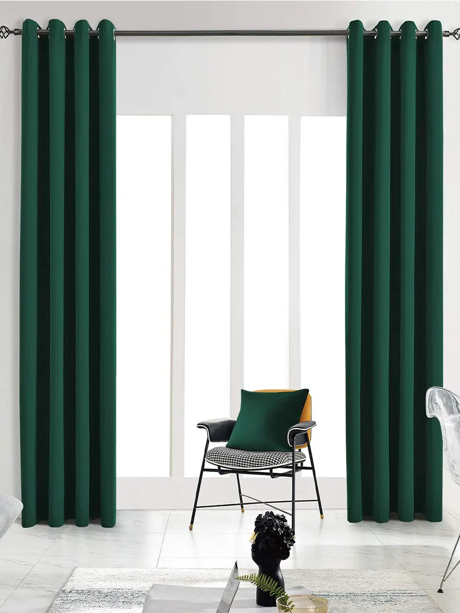 rideau vert foncé moderne métalliques opacité polyester uni chambre salon fenêtre