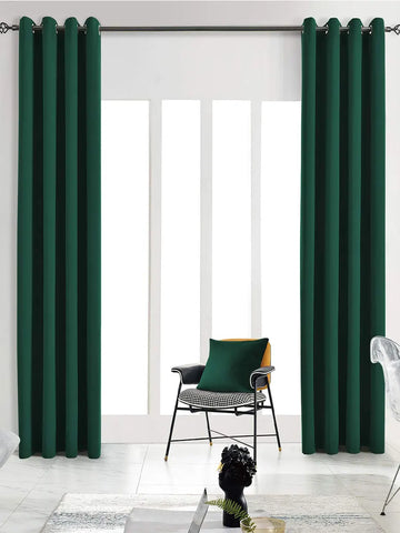 rideau vert foncé moderne métalliques opacité polyester uni chambre salon fenêtre